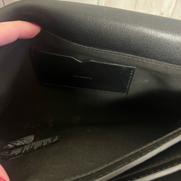 All Saints Ondine Black Leather Shoulder Bag Preppy Moto Classic Chic - Picture 4 of 10